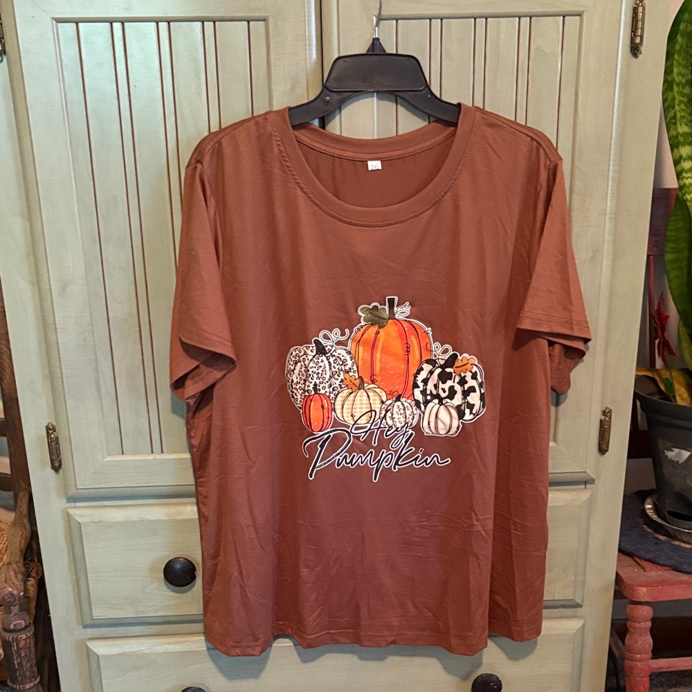 Hey Pumpkin Graphic Brown T-Shirt